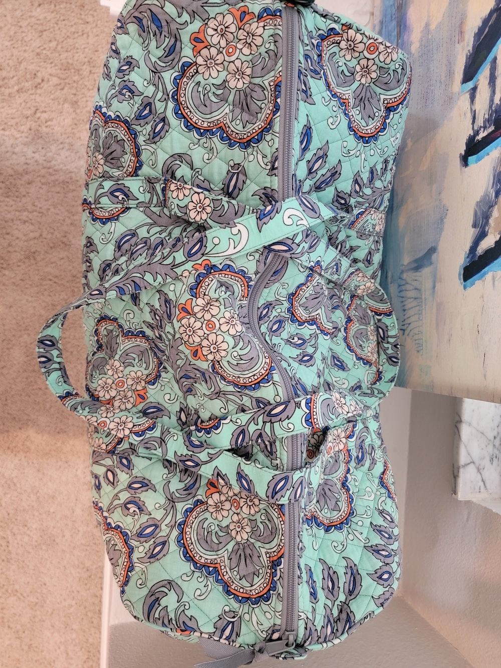 Vera Bradley Duffle Travel Bag "Fan Flowers"